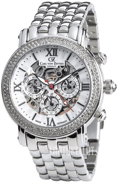 Montre Carl Von Zeyten - Cadran Big Date Cuir Noir